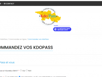 Page de paiement en ligne du site Kdopass (chèques cadeaux locaux)